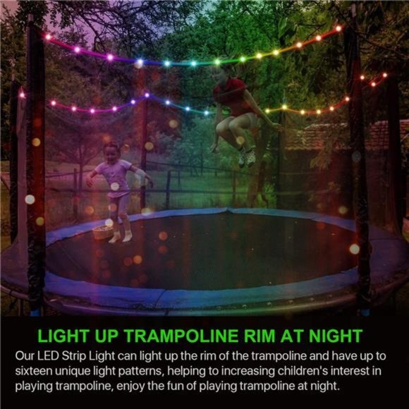 LED Trampoline Lights, Remote Control Trampoline Rim LED Light for Trampoline - Picture 2 of 7